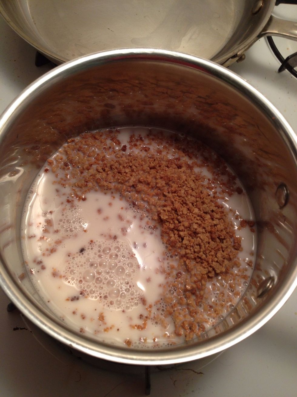 Pour 1 1/2 cups into the sauce pan.