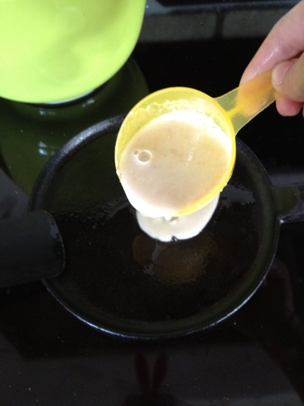 Pour 1/3 of a cup