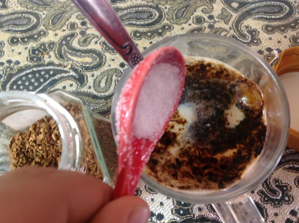 Pour 1 or more teaspoons of sugar
