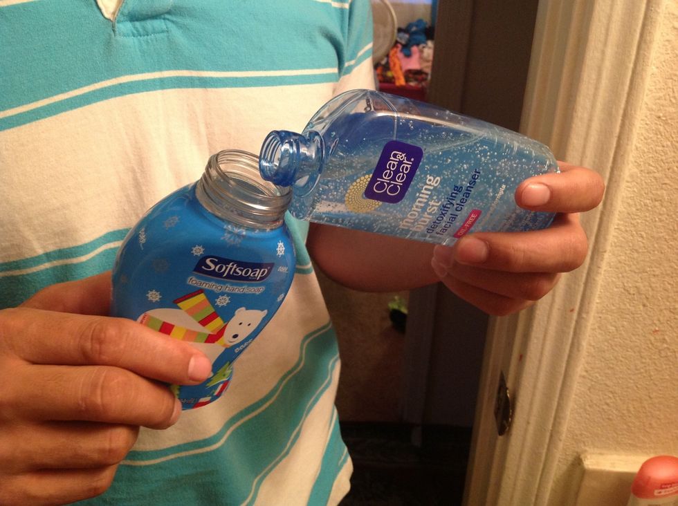 Pour a little bit of your soap of any type