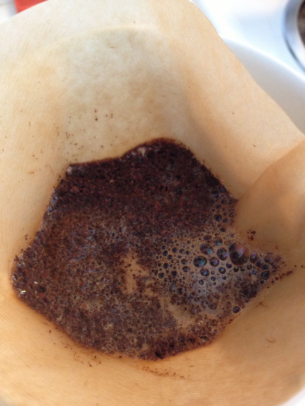Pour a little water to cover the beans. Let it sit for 45 seconds.