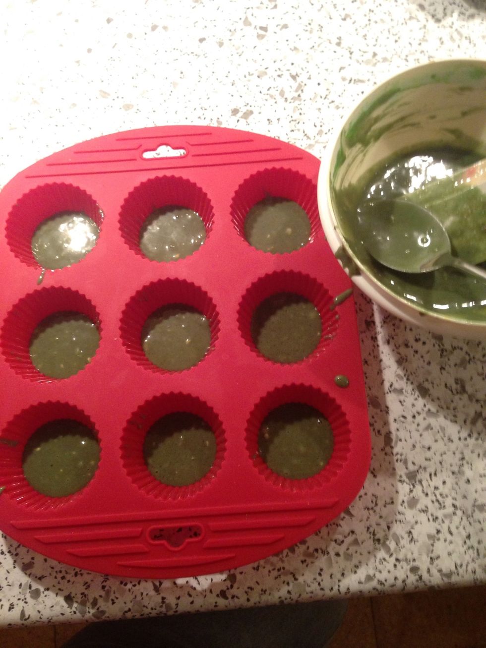 Pour a small amount of batter into the mold. \u2764