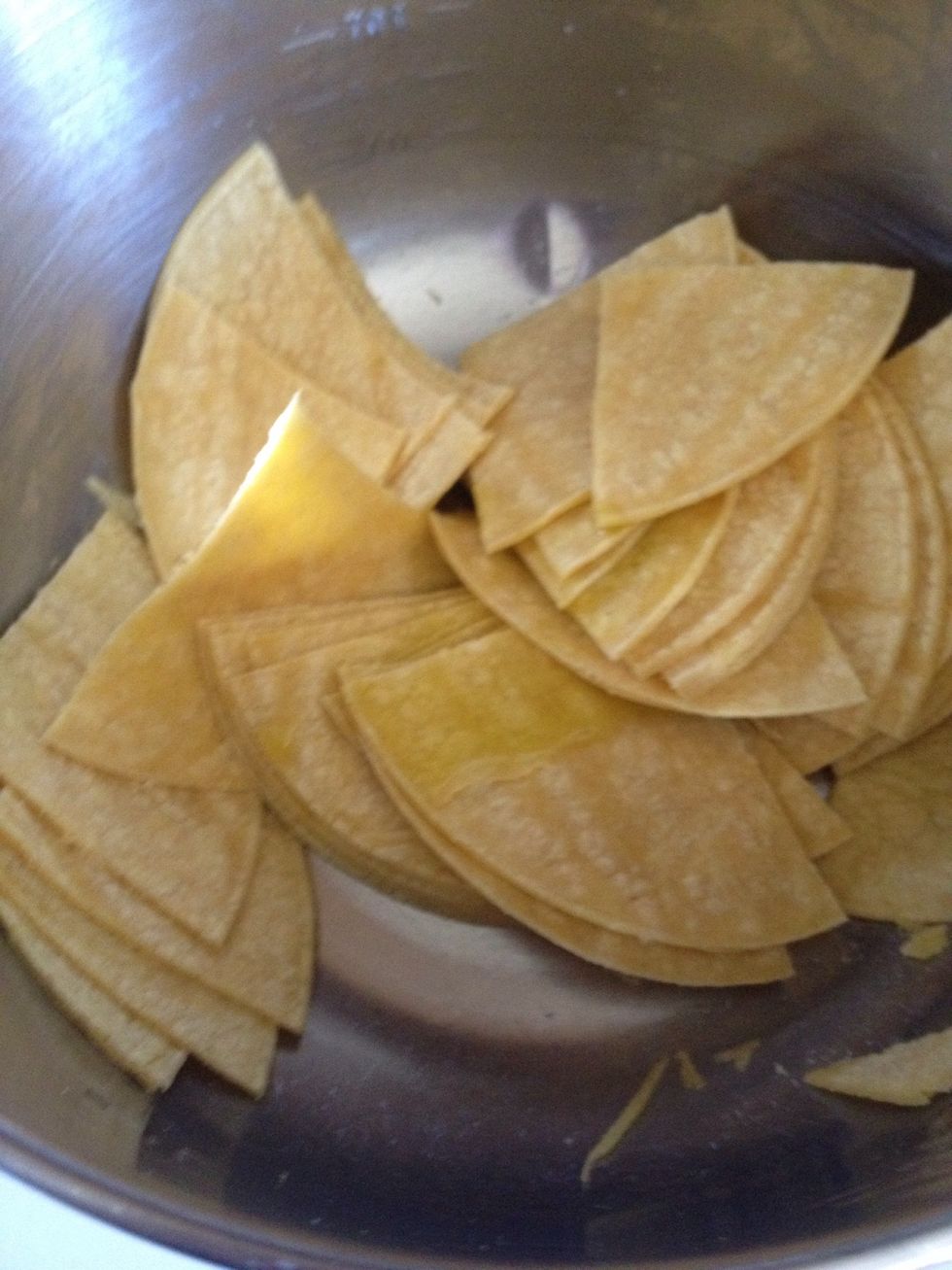 Pour a small amount of olive oil on the tortillas