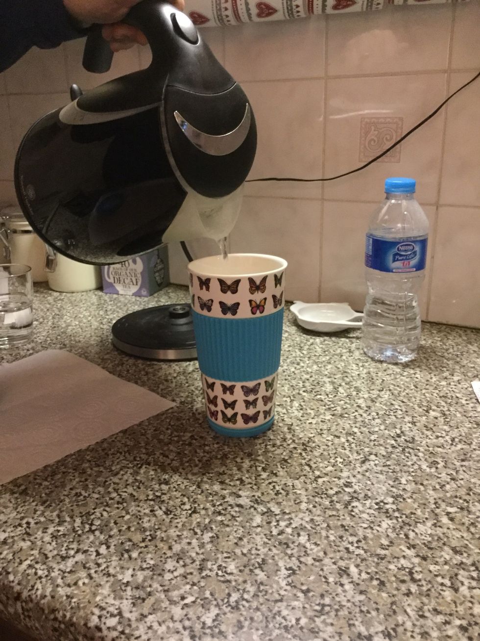 Pour a splash of water into your cup