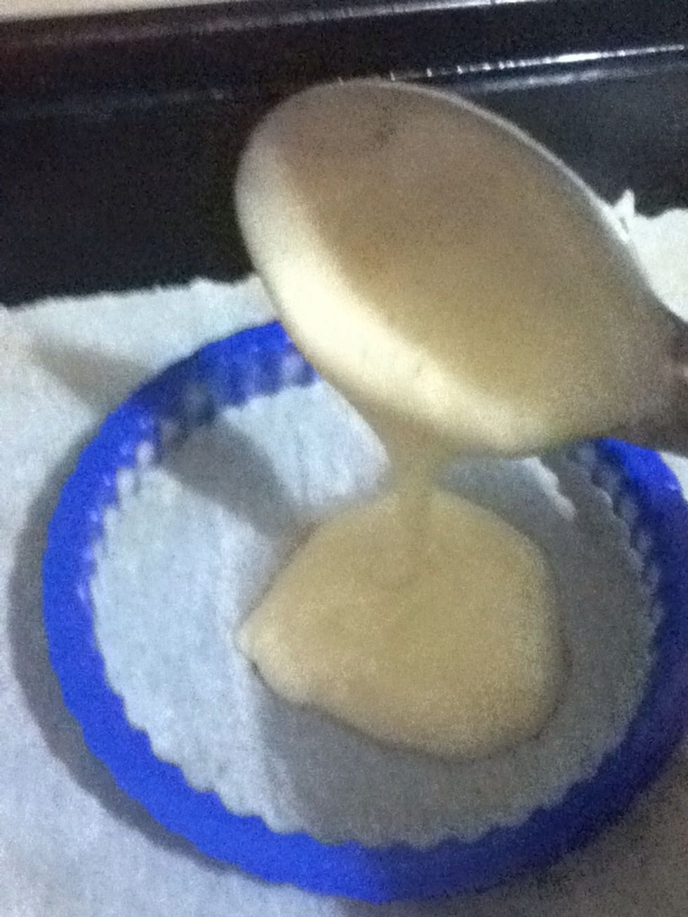 pour a tablespoon of the batter.  **note** only do two cookies at a time, the cookie harden within 10 sec. you take it out!