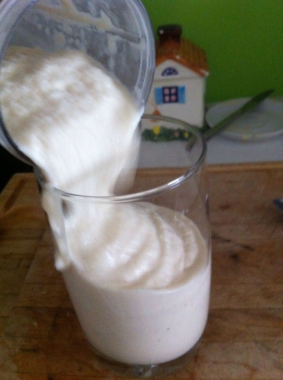 Pour all the yumminess into a drinking cup! :)