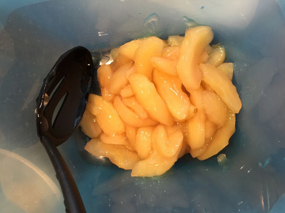 Pour apple pie filling in bowl
