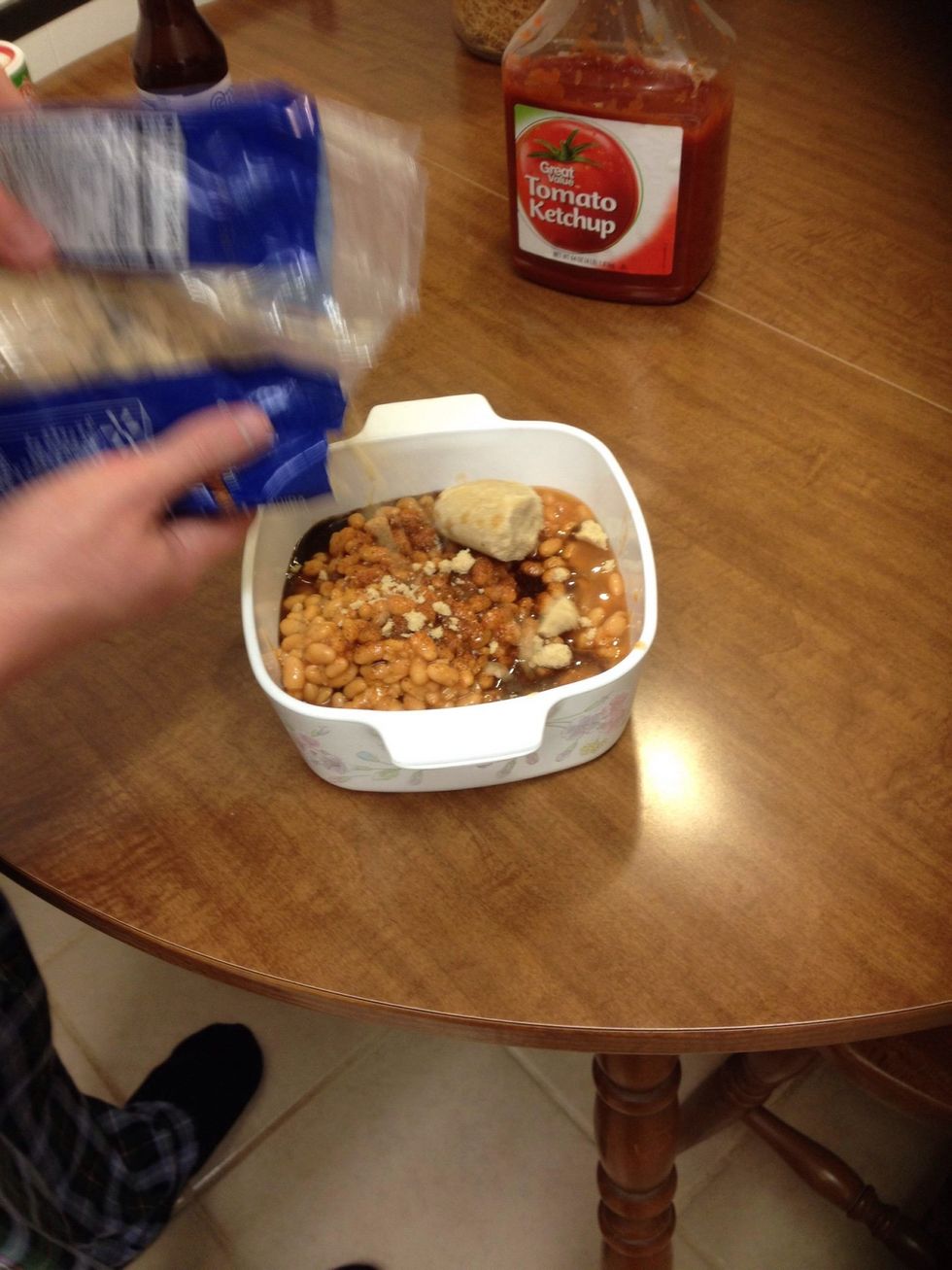 Pour as much brown sugar as needed for desired taste.