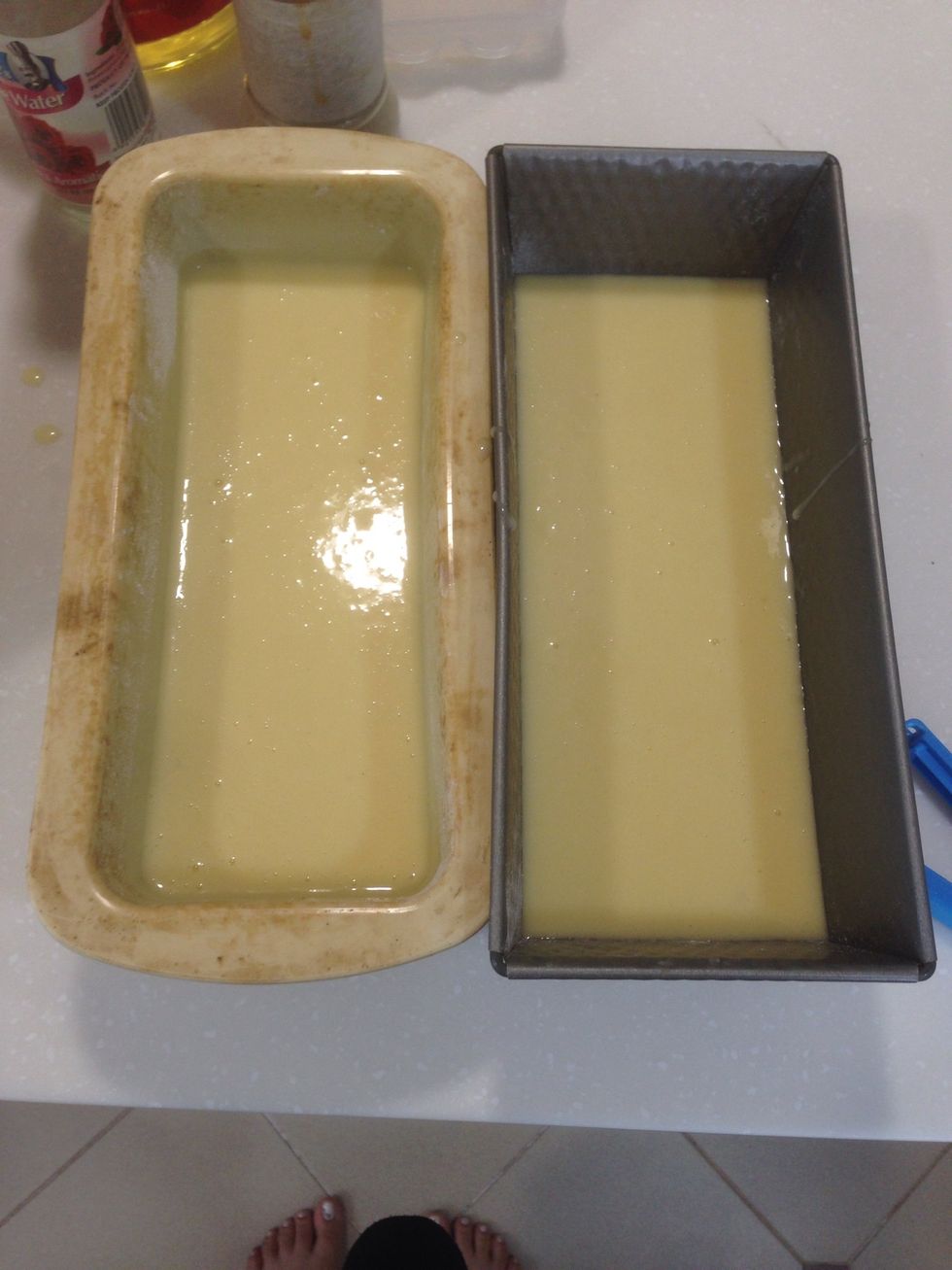 Pour batter evenly into the two pans. The batter should fill \u00bd-\u2154 of the pan(s)