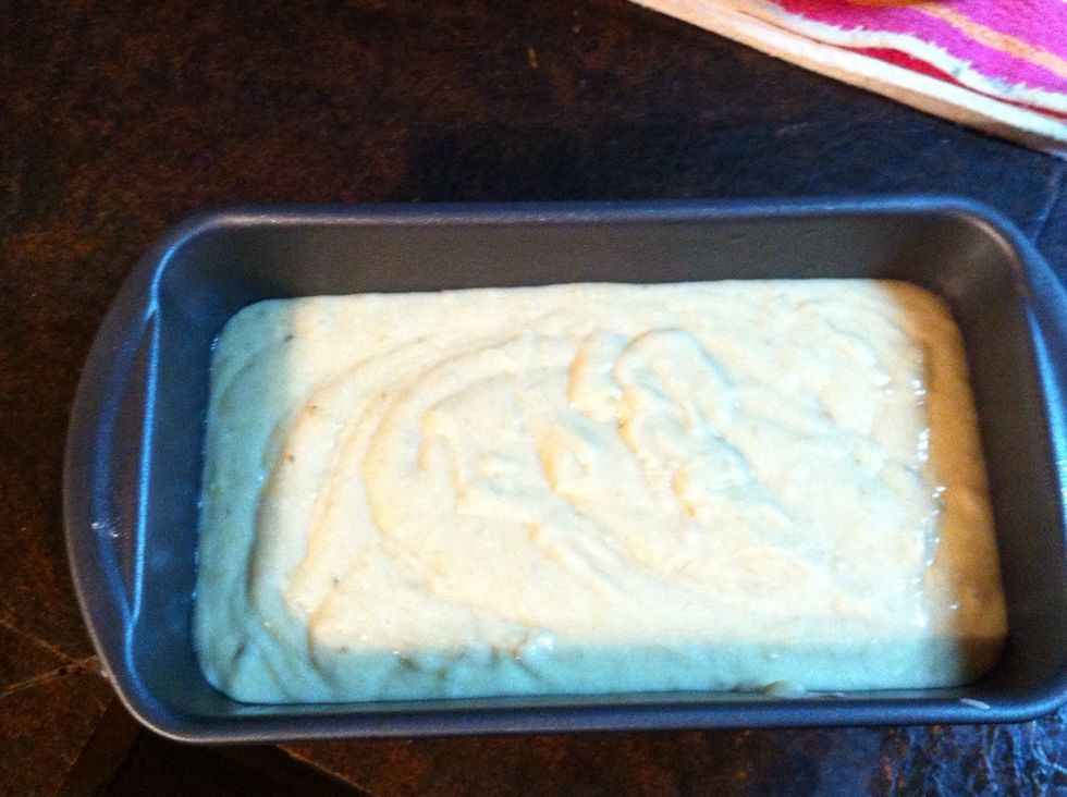 Pour batter in the pan.