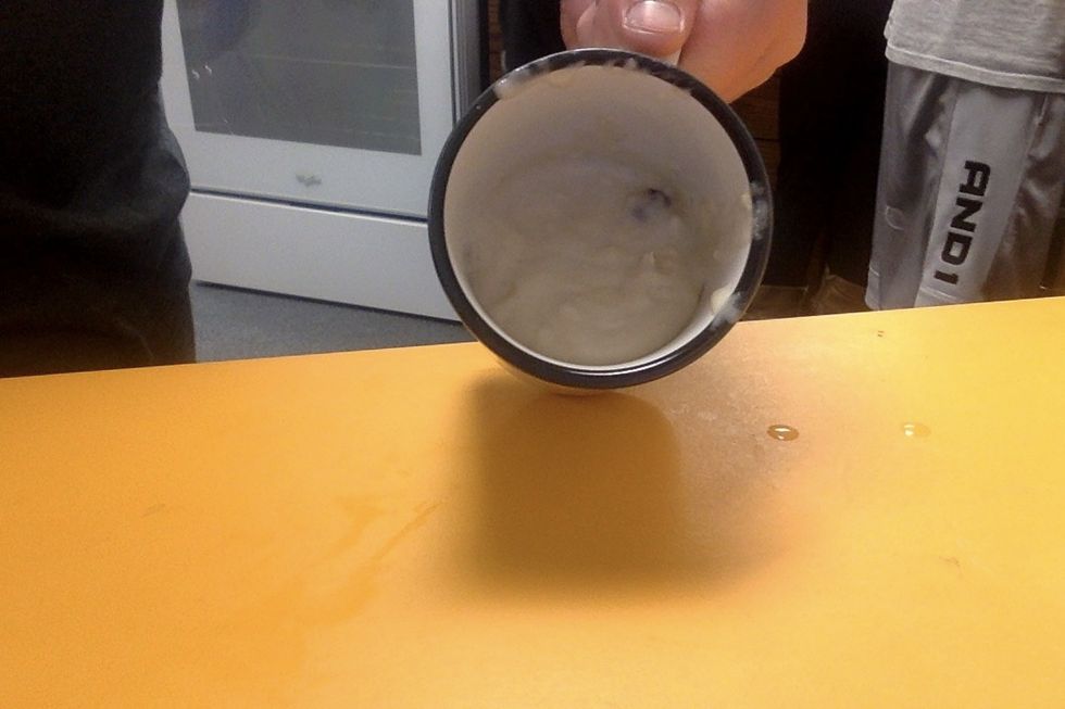 Pour batter into coffee mug. Then put the mug into the microwave for 1minute and 30 seconds or 2 minutes