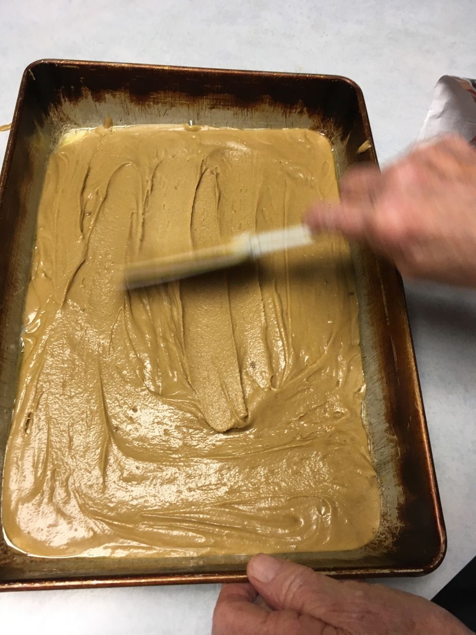 Pour batter into pan.