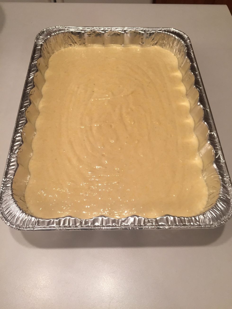 Pour batter into pan.