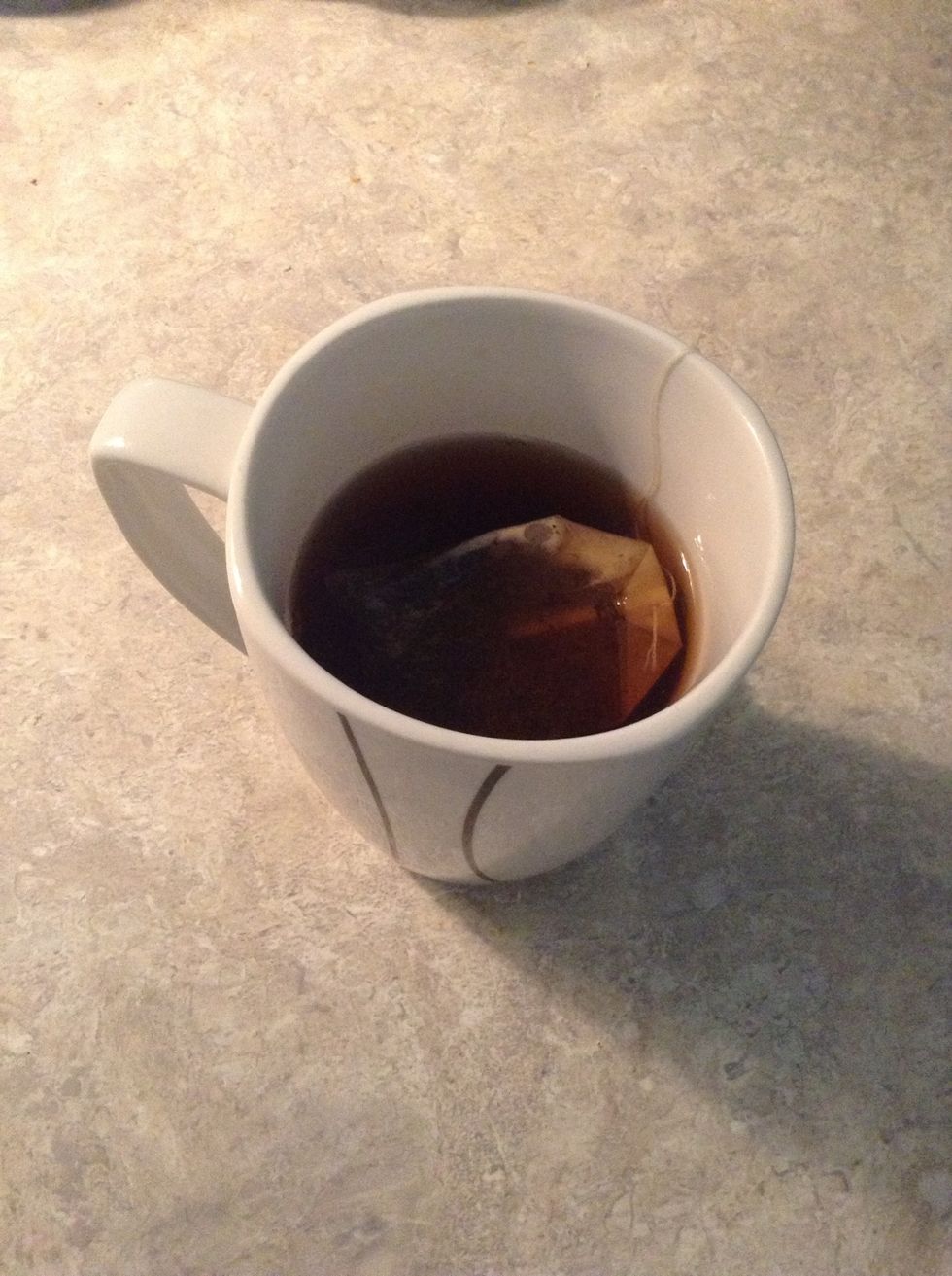 Pour boiling water in untill its about three quarters full.