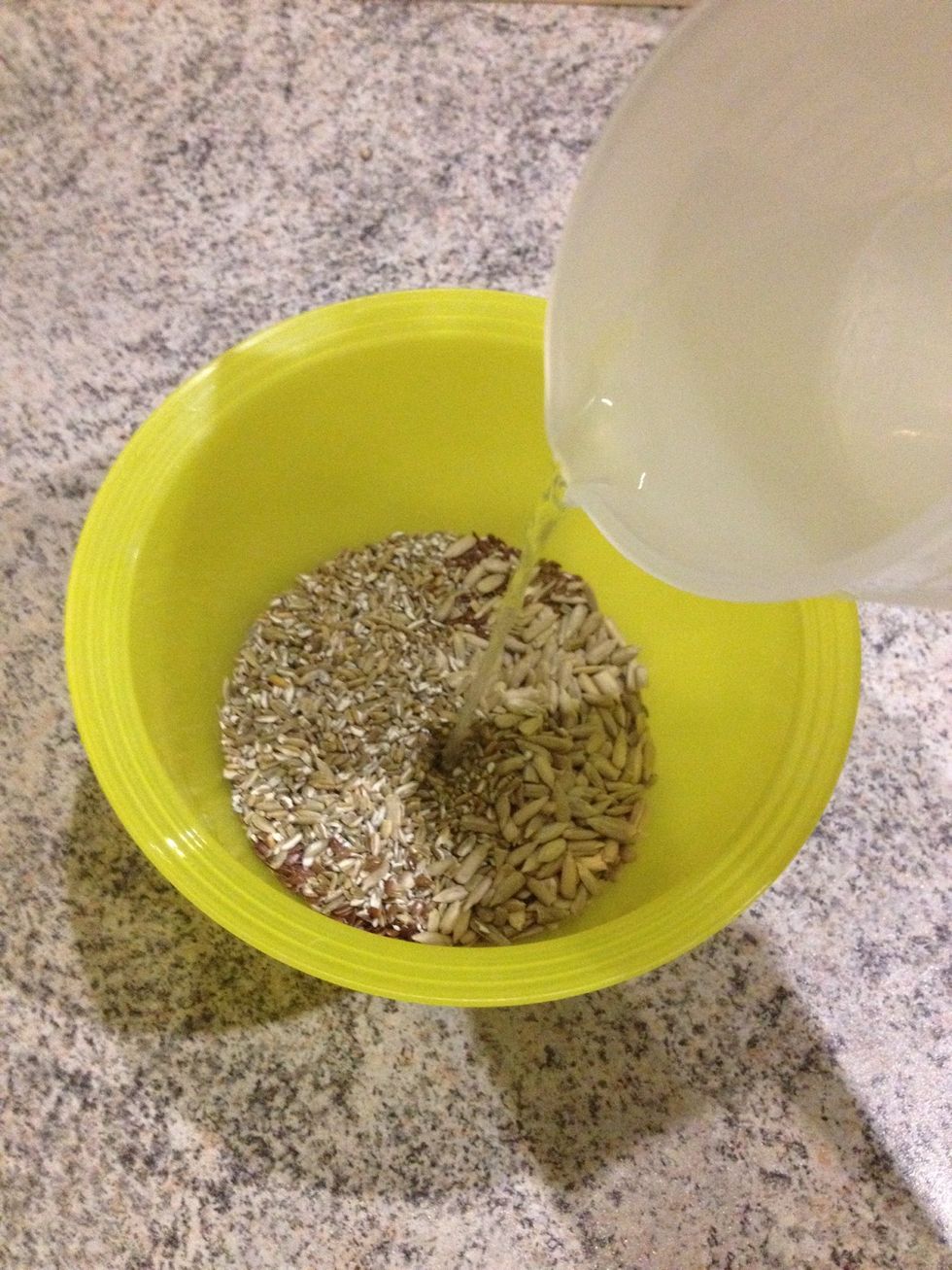 Pour boiling water over