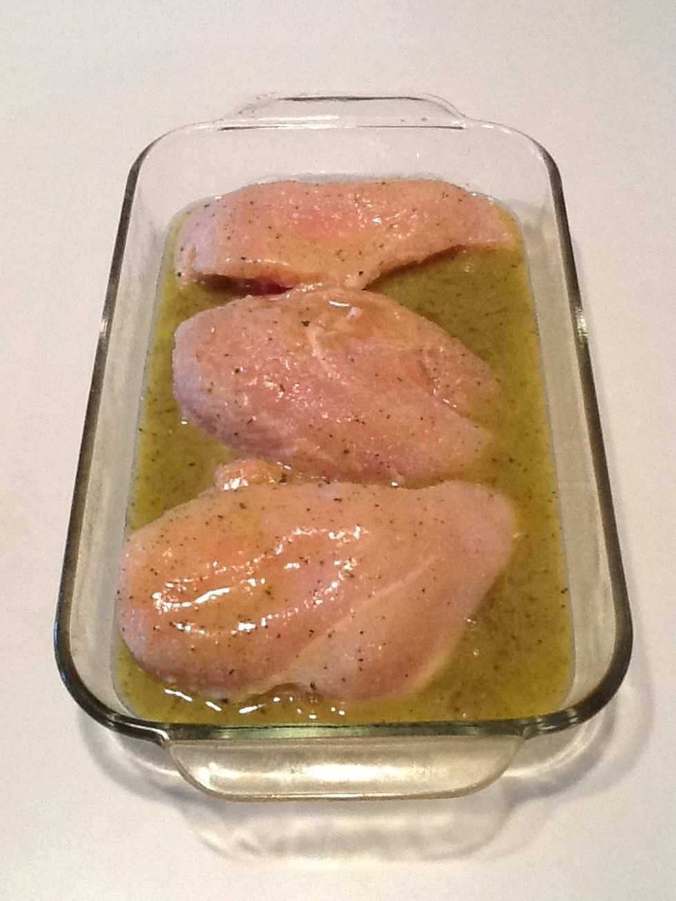 Pour butter mixture over chicken. Place in oven and cook for one hour, basting frequently.