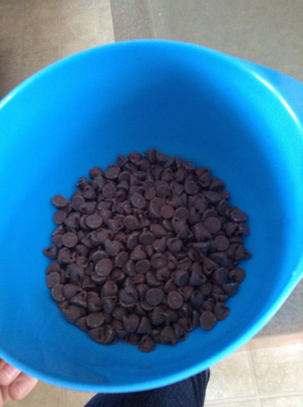 Pour chocolate into your bowl. The amount says 1 and 1/2 cups but you can just add the whole package. Anyways temper your chocolate.