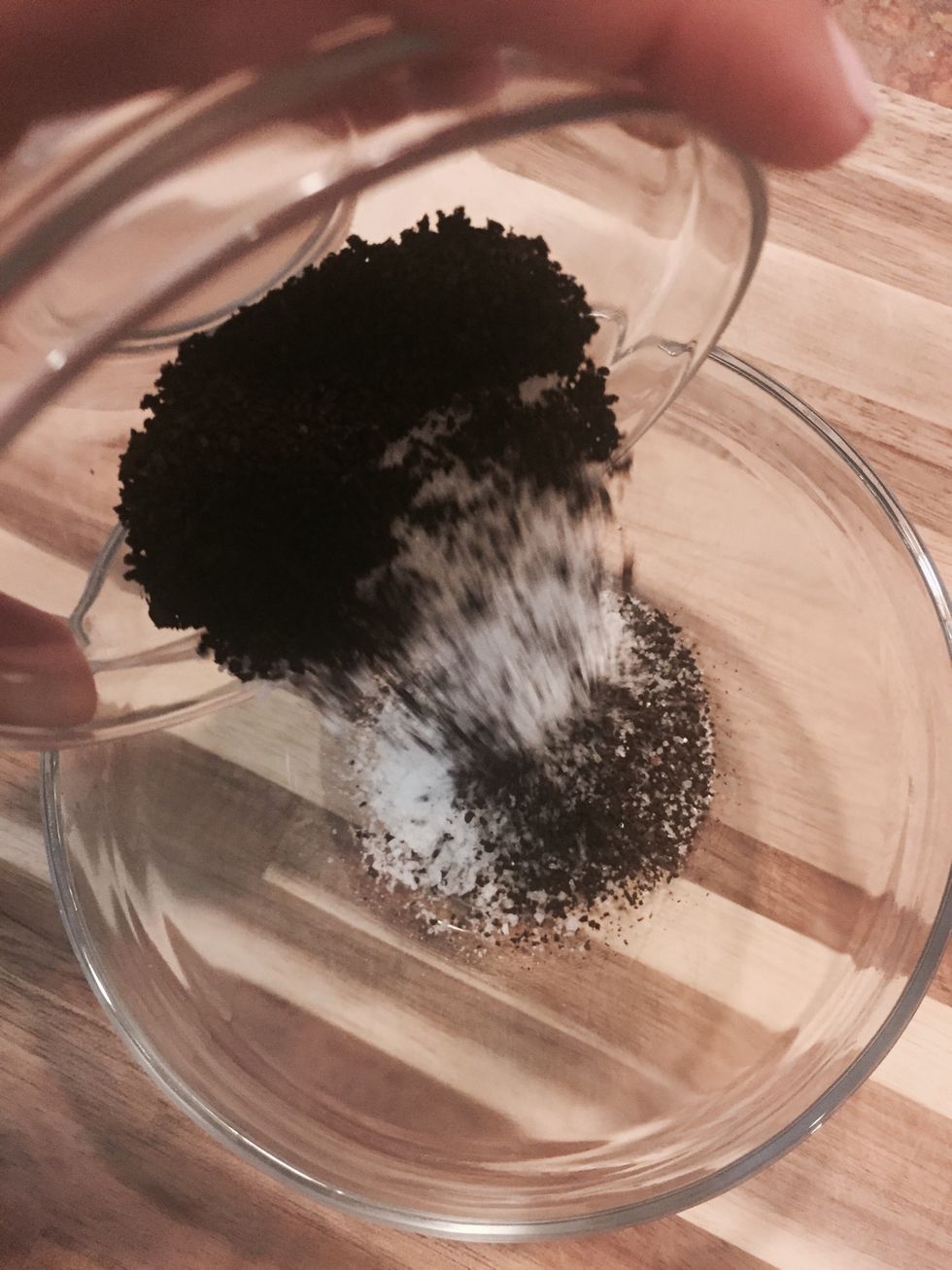 Pour contents of both bowls into a larger bowl.