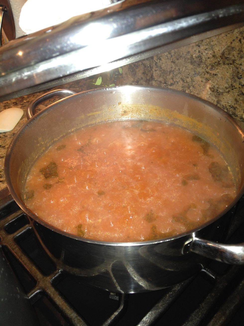 Pour contents of Vitamix into pot on stove.  Add 2 cups of water. Bring to a boil & then let simmer for 30 minutes.