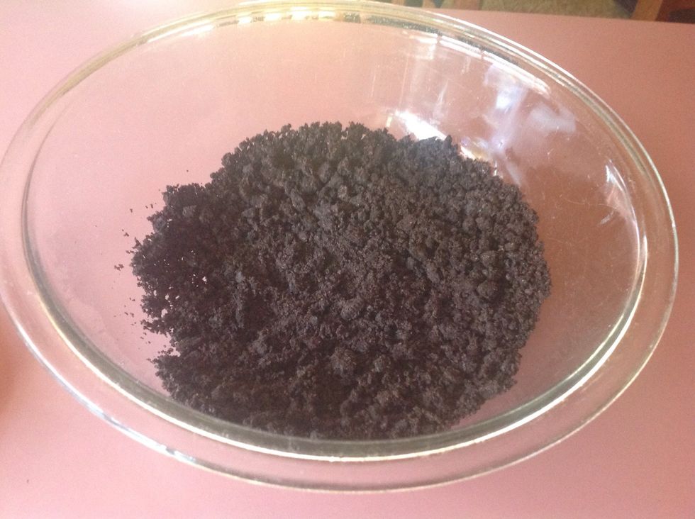 Pour crushed cookies into a large bowl