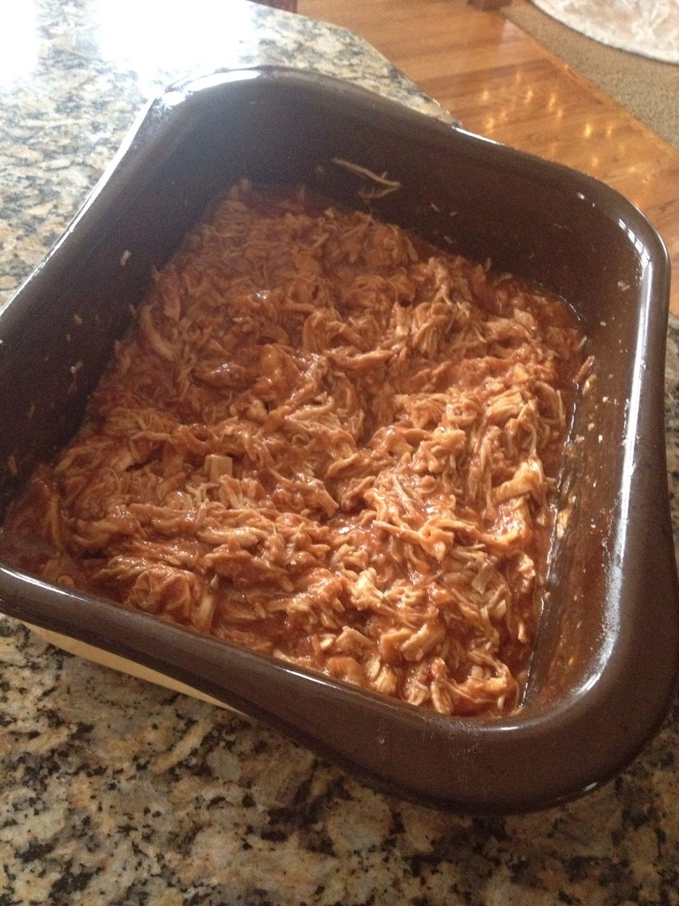 Pour enough of the sauce over chicken to coat.