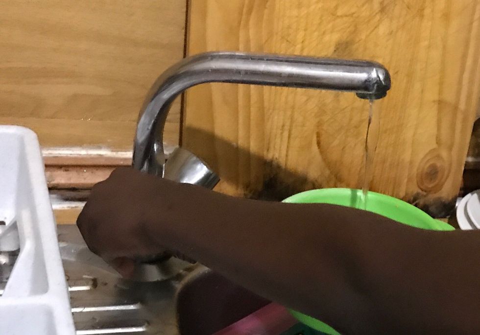 Pour half a bowl of water