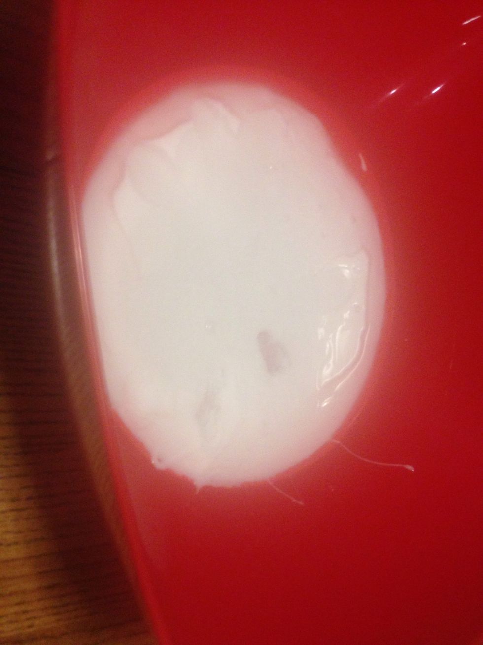 Pour half a cup of water into your bowl with the glue
