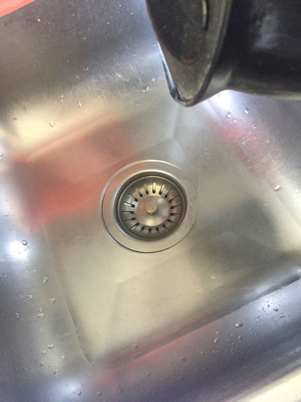 Pour hot water (almost boinling) in a basin or anything handy