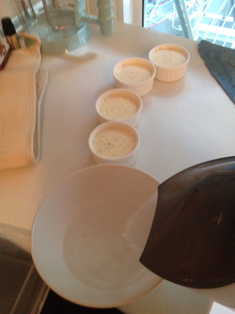 Pour hot water into a bowl