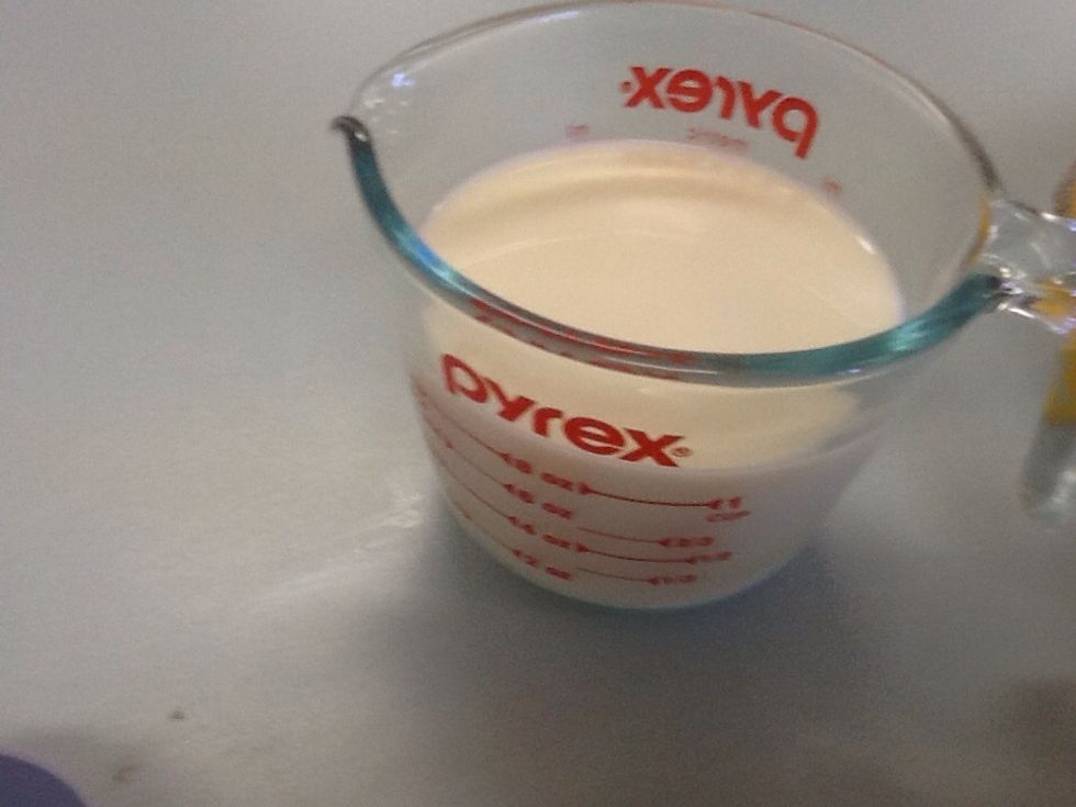 Pour in 1 and 1/4 of a cup of milk