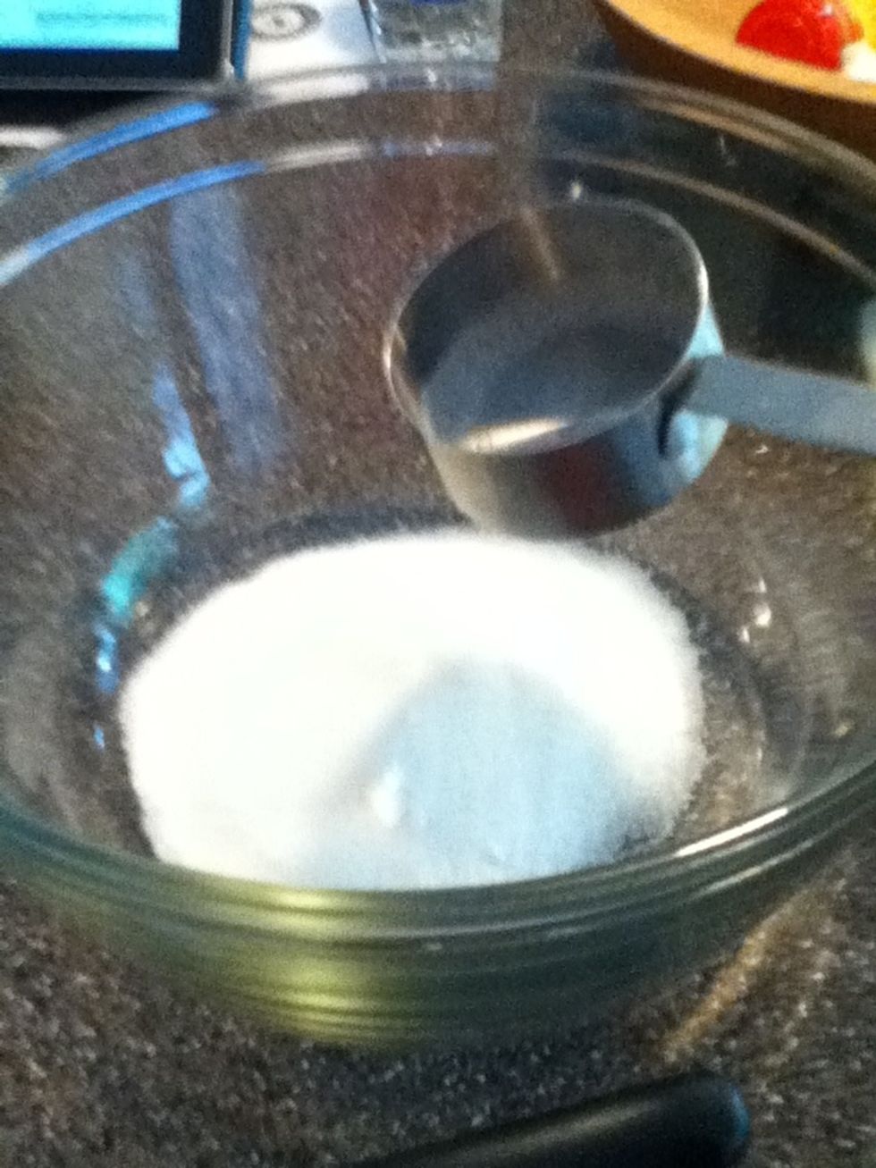 Pour in a half cup of sugar