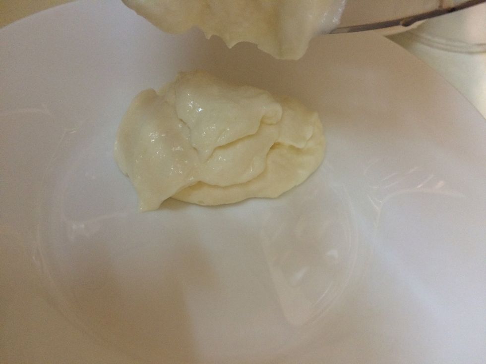 Pour in a shallow dish to set in fridge like ice cream