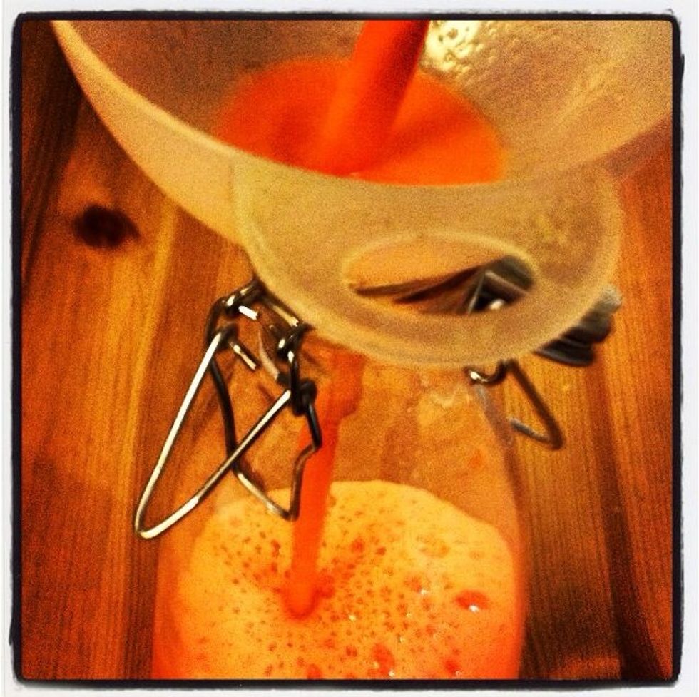Pour in airtight glass bottle.