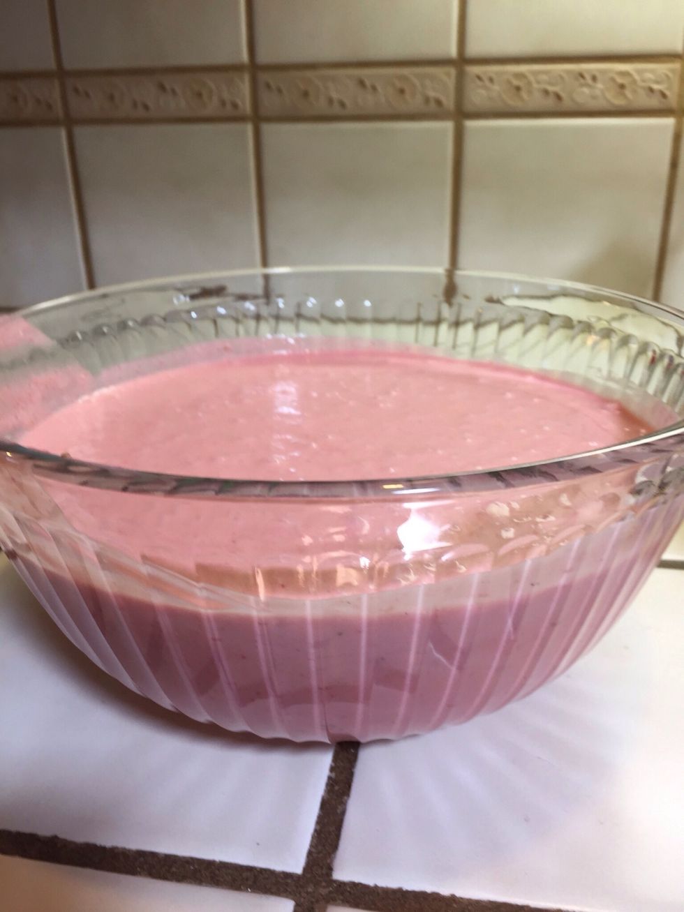 Pour in bowl, keep in refrigerator with lid on until ready to serve.