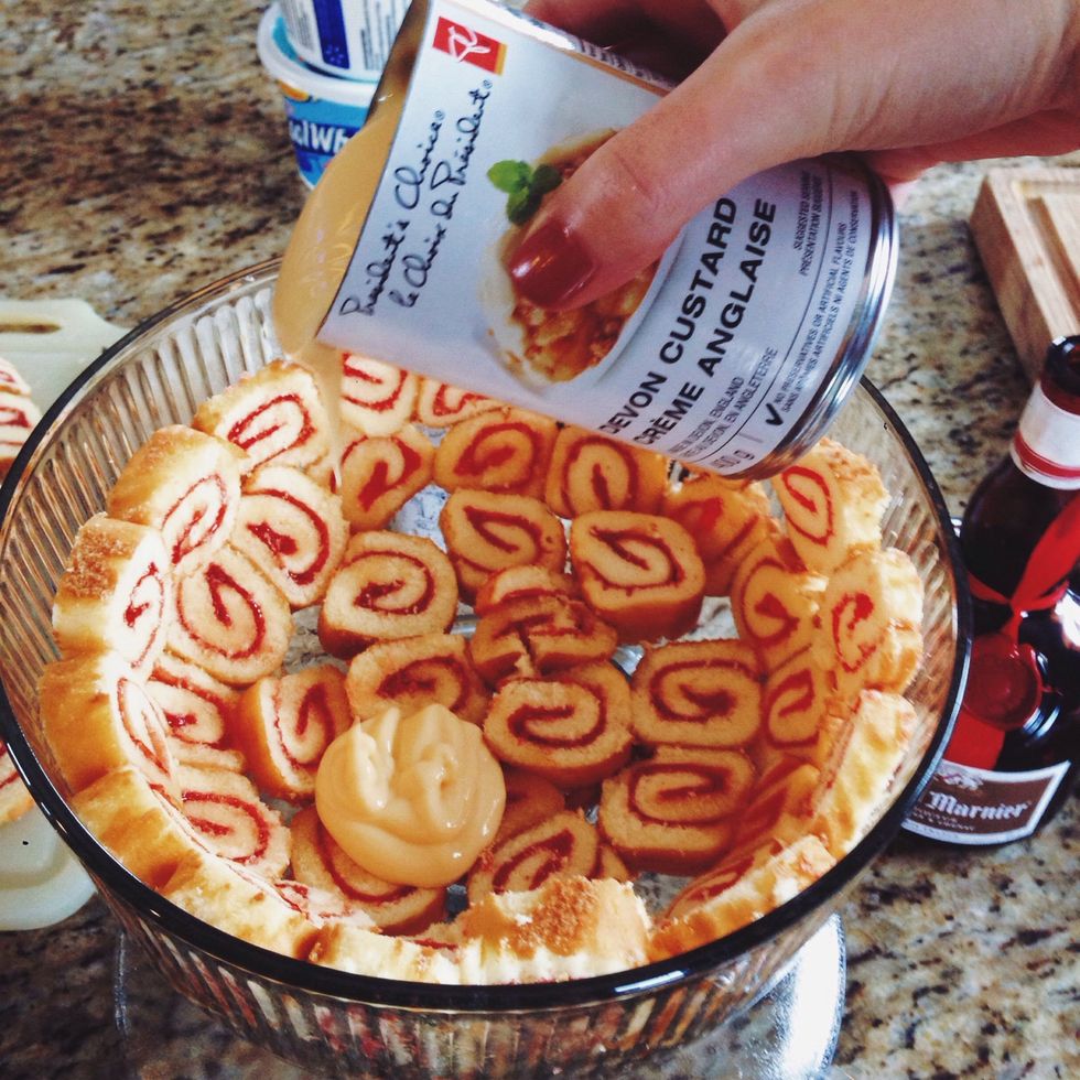 Pour in Devon custard...