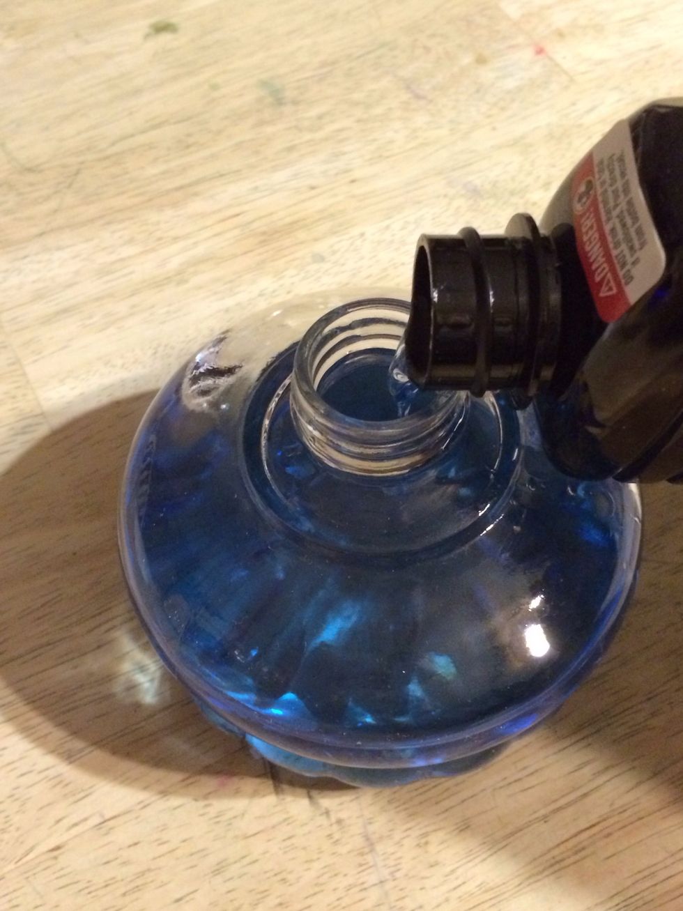 Pour in leaving 1/2 inch at top to prevent spillage. I've also read that some burn gasoline or alcohol BUT WARNING, they burn dirty and cause respiratory problems!