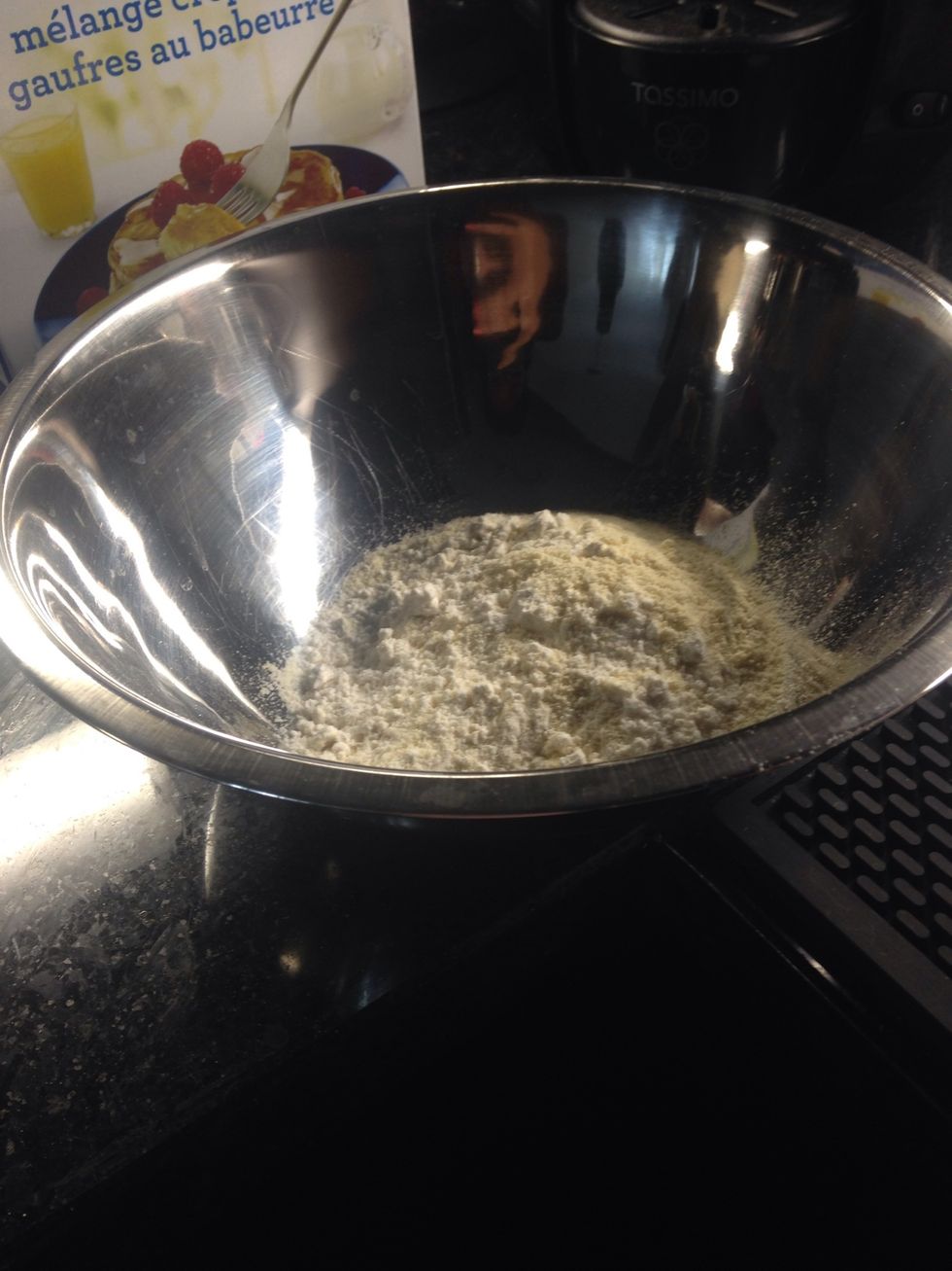 Pour in mixing bowl.