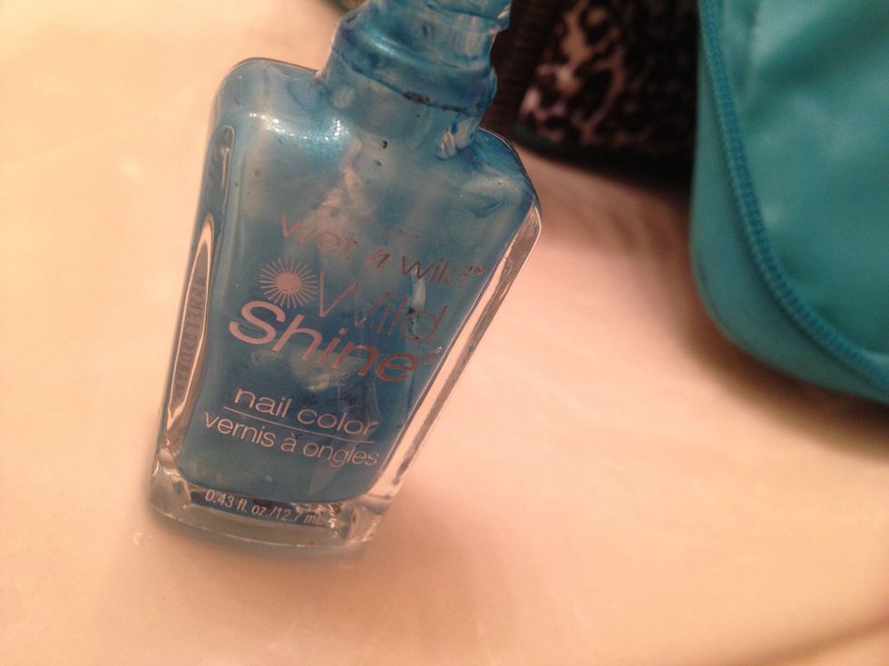 pour in rubbing alcohol or nail polish remover(enough so that you can shake the bottle)