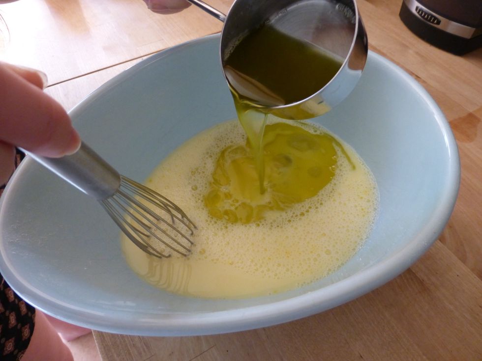 Pour in tea butter mixture.