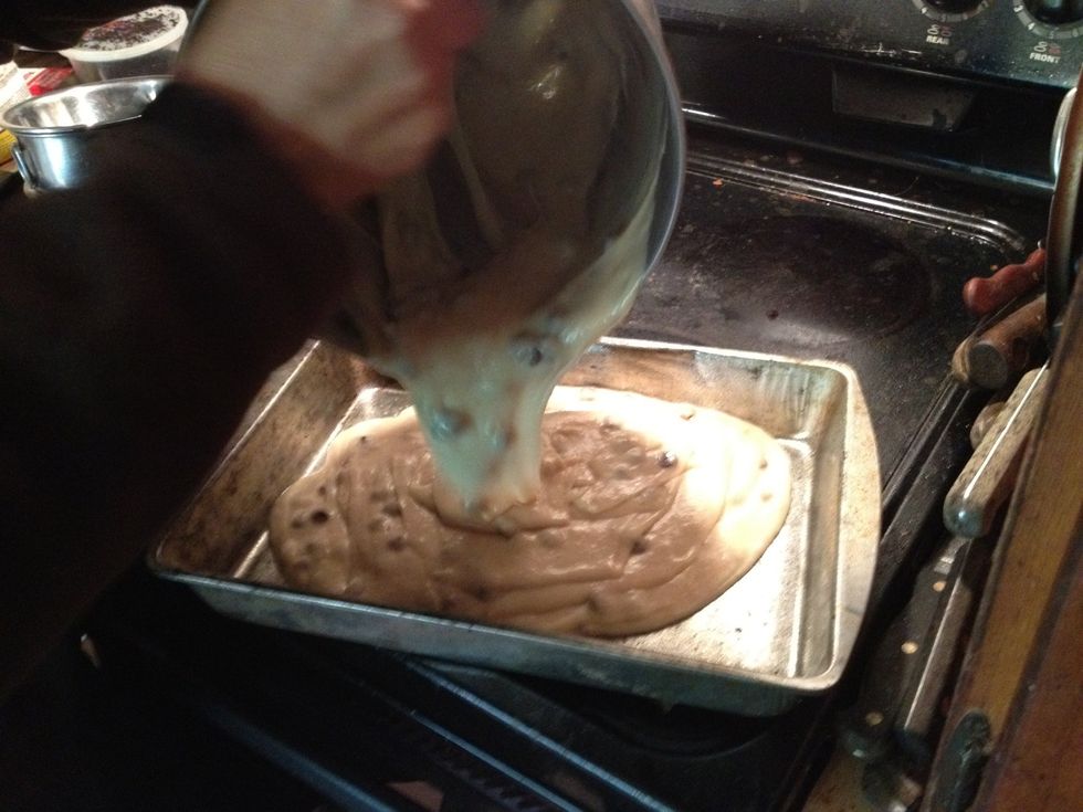 Pour in the batter
