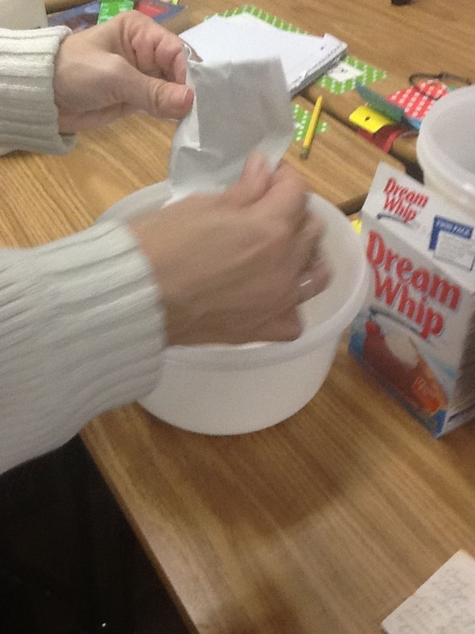 Pour in the dream whip packets