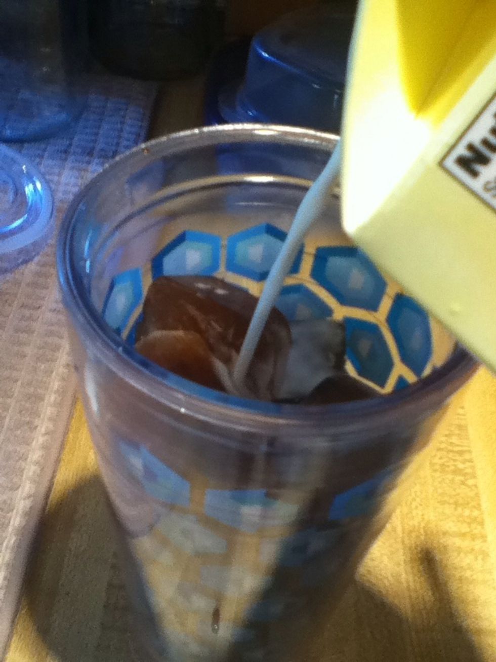 Pour in the half-and-half.