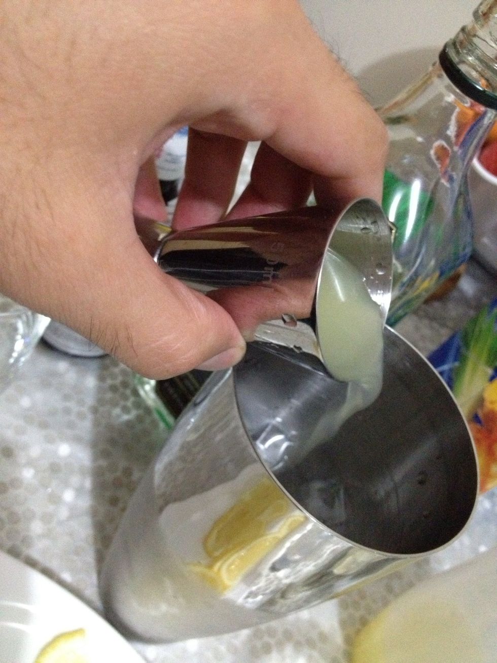 pour in the lemon juice.