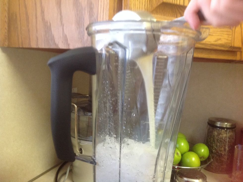 Pour in the milk in the blender!!