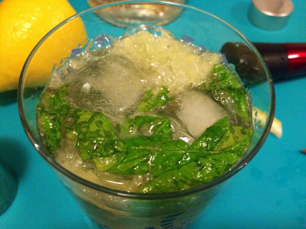 Pour in the vodka and then fill up the glass with ginger Ale. Cheers!