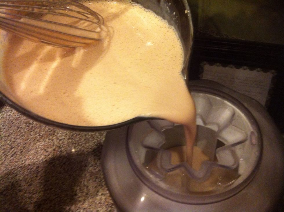 Pour in to ice cream maker