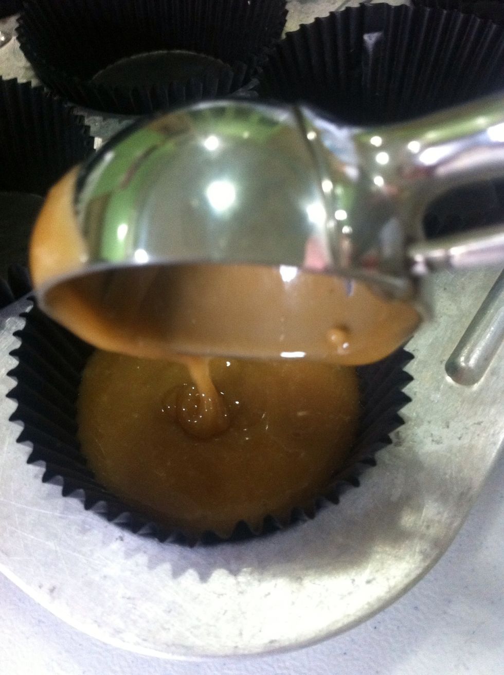 Pour in to your prepared cupcake liner and bake for 20 mins.