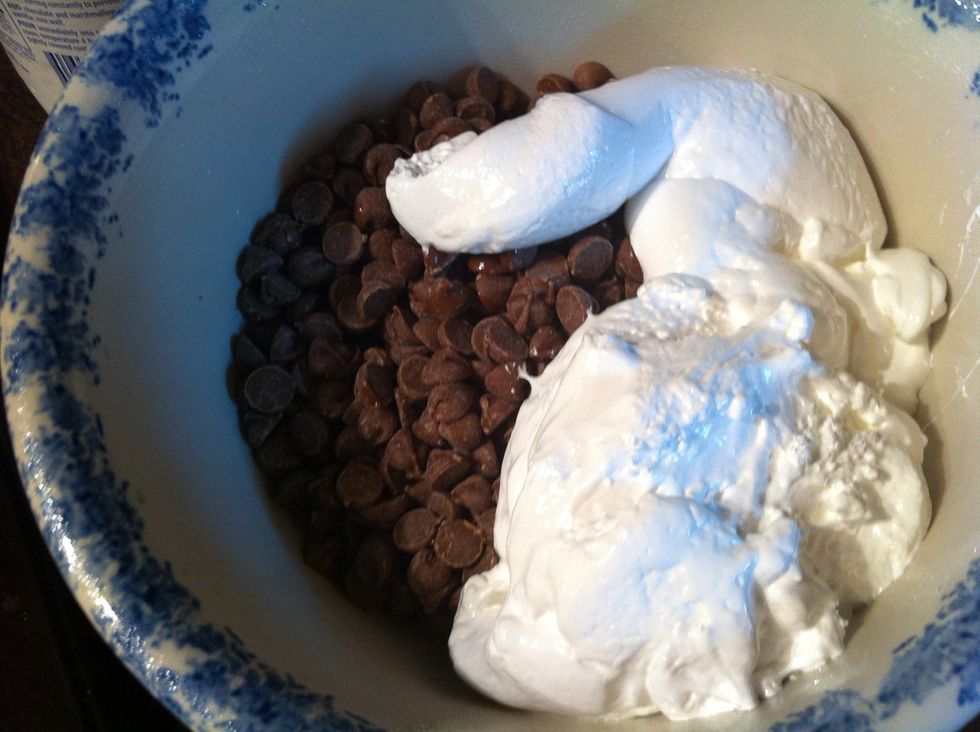Pour in with the chocolate chips.