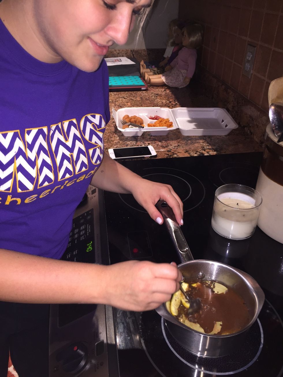 Pour ingredients into boiling water