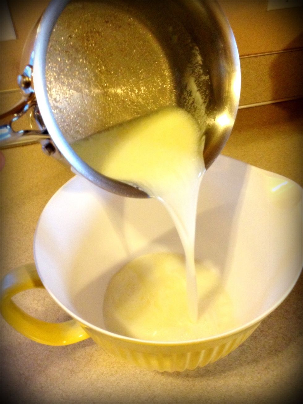 Pour into a bowl and let cool to 110 degrees.